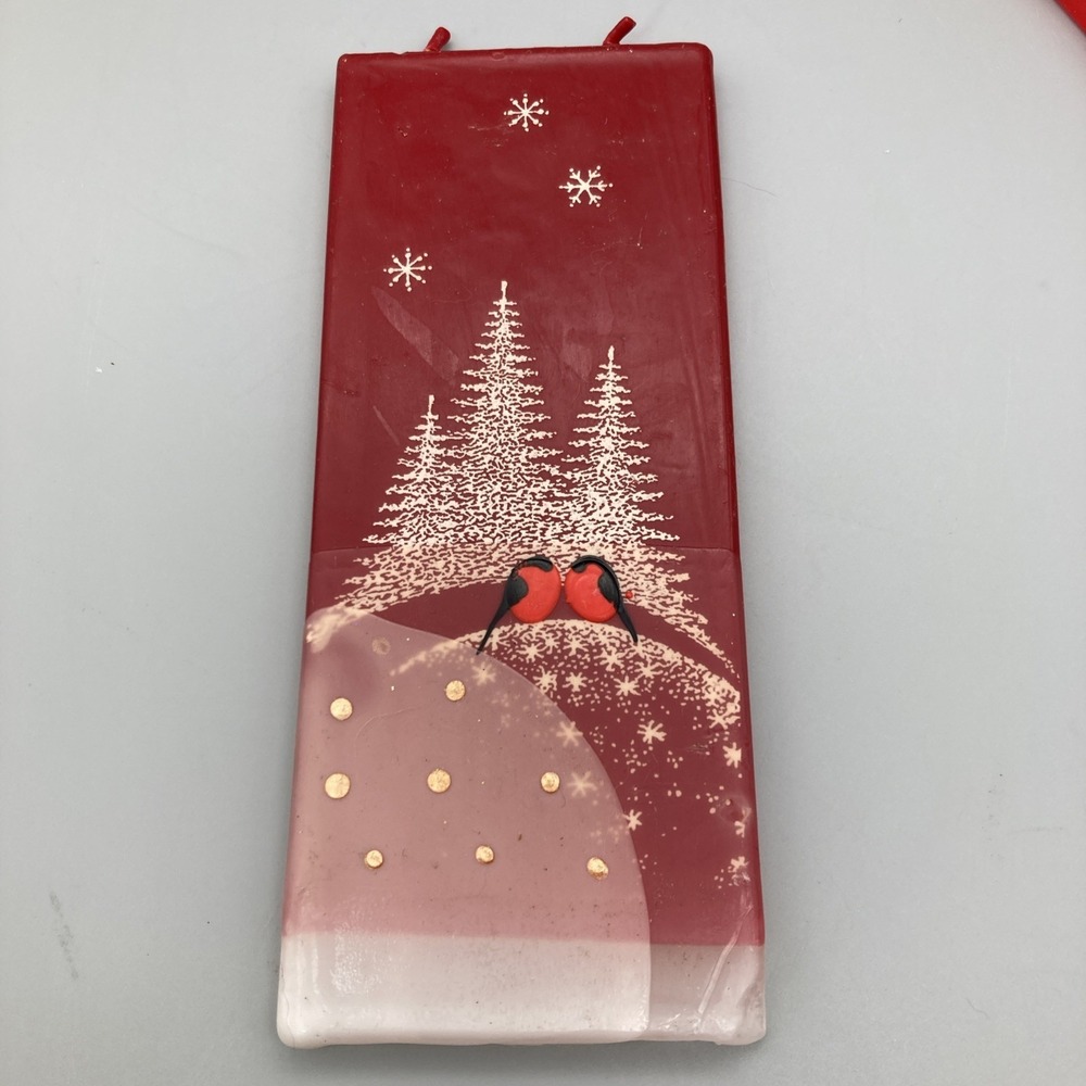 Set Of 4 Vintage Flatyz Flat Christmas Candles Santa Reindeer Snow Double Wick - Picture 10 of 16